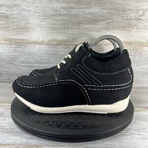CALTO Men's Black Canvas Invisible Height Increasing Elevator Shoes Size 6
